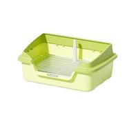 Portable Dog Potty 3 Sides Raised Splash-proof Enclosure Dog Toilet Four Corners Non-slip Silicone Pads Removable Pet Potty Easy to Clean with Urinary Guide Pole Suitable for Small and Medium-sized Do