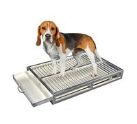 Portable Dog Potty Trainer - Indoor/Outdoor Housebreaking Solution, Stainless Steel Litter Box for Easy Home Training (70x50x7.5cm, 304 SUS) - Perfect for Puppies & Small Dogs