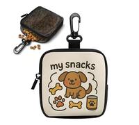 Portable Dog Treat Bag - Snack Storage Dispenser for Puppy Training, Lightweight PVC Pet Food Carrier Easy Access Reward Holder | Outdoor Walking Camping Walls