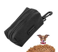 Portable Dog Waste Bag Holder Oxford Cloth Pouch Zipper Dispenser Durable Lightweight Compact Carrier Easy Access Pull Opening Secure Clip Attachment Storage Organizer For Treat Bags Puppy Small Mediu