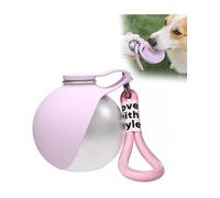 Portable Dog Water Bottle 2-in-1 Pet Water Bottle Foldable Silicone Bowl (Pink)