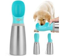 Portable Dog Water Bottle, 24 OZ, Stainless Steel Leak Proof Puppy Water Dispenser with Drinking Feeder for Pets Travel, Walking, Hiking and Outdoor Activities