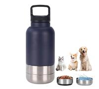 Portable Dog Water Bottle - 26.2x10.5cm Stainless Steel Puppy Bottle, Spill-Proof Hydration Drinking Cup | Detachable Bowl Pet Water Container for Travel Hiking Walking Beach Outdoor Adventures