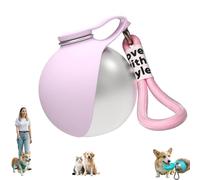 Portable Dog Water Bottle, 287 ml - Food-Grade 304 Stainless Steel - Easily Attaches to Bags or Leashes for Walks and Hikes (Pink)