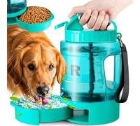 Portable Dog Water Bottle Bowl - 77 oz Travel Water Bowl Dispenser for Dogs Leak Proof, Suitable for Large Pet Drinking, A Must Have for Outdoor, Camping, Walking, Beach Other Scenes （Mint Green）