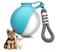 Portable Dog Water Bottle for Walking,10oz Stainless Steel Pet Water Dispenser with Foldable Silicone Bowl,Leak-Proof Puppy Water Bottle for Small Dogs,Cats,Hiking,Travel Outdoor Use（Blue）