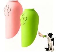 Portable Dog Water Bottle Travel Pet Hydration Cup Silicone Leakproof Drinking Bottle For Dogs Outdoor Walks Hiking Lightweight Water Feeder Bowl Dispenser (Green+Pink)