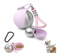 Portable Dog Water Bottle with Bowl, 10oz Stainless Steel Pet Travel Dispenser with Foldable Silicone Bowl, Leak-Proof Pet Walking Hiking Accessory & Road Trip Travel Gear (Pink)