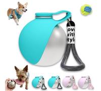 Portable Dog Water Bottle with Bowl, Foldable Pet Water Bottle for Travel, 304 Stainless Steel Bottles & Silicone Bowl, Leak-Proof Seal, for Small Dogs - Leak-Proof & Compact Dog Travel (BLUE-A)