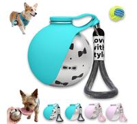 Portable Dog Water Bottle with Bowl, Foldable Pet Water Bottle for Travel, 304 Stainless Steel Bottles & Silicone Bowl, Leak-Proof Seal, for Small Dogs - Leak-Proof & Compact Dog Travel (BLUE-B)