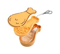 Portable Dog Water Bottle with Food Container, Leak Proof Travel Puppy Water Dispenser, Dog Walking Accessories for Small Dogs & Cats - Pet Water Bottle & Bowl Set (5.3 Oz, [Yellow])