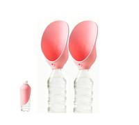 Portable Dog Water Bowl with Mineral Water Bottle Connection On the Go Dog Water Bowl U-Shaped Wide Bowl Design for Outdoor Pet,pink*2