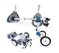 Portable Dog Wheelchair for Small Dogs - Foldable Support Cart with Rear Leg Support Lightweight Dog Stroller for Medium and Small Bs (White Size XS)