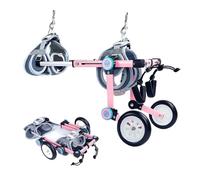 Portable Dog Wheelchair for Small Dogs - Foldable Support for Hind Legs Size S Lightweight Pink Mobility Aid for Small to Medium Bs Dog Stroller Assistance