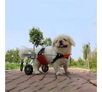 Portable Dog Wheelchair for Small Medium Large Dogs, 2-Wheel Mobility Aid for Injured Hind Limbs, Doggy Stroller for All Terrains (Red, XS Wide)
