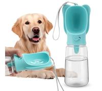 Portable Dogs Water Bottle with Food Storage Container, Leakproof Travel Pets Drinking Water Dispenser Feeder for Outdoor Dog Stuff Accessories Items for Cats, Puppy,for Walking, Hiking (Blue, 550ml)