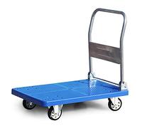 Portable Dolly for Moving Platform Truck with Silent Wheels Foldable Handle Plastic Deck Push Cart for Home Office Bookstores Moving High Capacity Trolley Garden Dolly Trolley (One