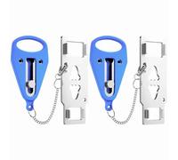 Portable Door Lock 2 Pack for Travel - Hotel Door Locks for Travelers Security - Door Safety Lock from Inside for Home & Apartment - Travel Locks for Hotel Rooms - PocketLock (Blue)