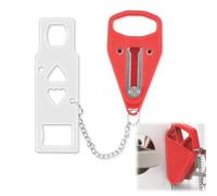 Portable Door Lock for Hotel Travel Safety,Travel Safe Door Security Locks,Door Lock for Home, Apartment,Red Privacy Lock for Personal Safety - Easy to Install, Lightweight & Durable Safety