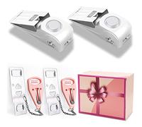 Portable Door Lock Home Security Door Locker Travel Lockdown Locks for Additional Safety and Privacy Perfect for Traveling Hotel Home Apartment College-Pink-4 Pack