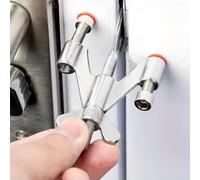 Portable Door Lock, Stainless Steel Travel Locks Smooth Surface Burr-Free Door Lock Suitable for Home Dorm Hotel Apartment Use