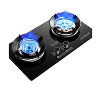 Portable Double Burner, 5.2KW-9 Cavity, Large Firepower, Bilateral Timing Function, Energy-Saving Flameout Protection, Portable Gas Stove with Hose (Size : LPG)