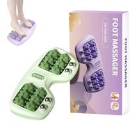 Portable Double Foot Massage Roller, Dual Feet Massager Roller, Three Massage Techniques with Acupressure Nodes, Stress and Fatigue Relief, for Home & Office (Green)