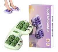 Portable Double Foot Massage Roller, Relajador De Pies De 12 Rodillos, Dual Foot Acupressure Therapy, Foot Massager Roller for Plantar Fasciitis Relief for Home and Office Use(Green)