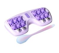 Portable Double Foot Massage Roller, Three Massage Techniques for Relieve Pain from Plantar Fasciitis, Tight Muscles & Sore Feet and Improved Circulation, Portable Reflexology Tool (Purple)