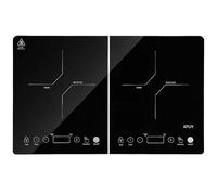 Portable Double Induction Hob - 2800W - 21 Temperature Levels - 10 Hour Timer - Safety Lock for Children - Touch Control Sensory