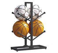 Portable Double-Sided Ball Storage Rack - Upright Display Stand for Basketball, Soccer, Garage, Gym & Bedroom - Space-Saving Sports Equipment