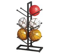 Portable Double-Sided Basketball & Soccer Ball Storage Rack Upright Display Stand for Garage Bedroom & Gym Space-Saving Sports Ball Holder