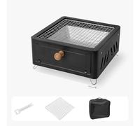Portable Drawer-Type Charcoal Grill - Tabletop Barbecue Grill with Removable Ash Tray for Outdoor Camping, Backyard Picnics, Indoor Family Gatherings & Small Patio Parties(Black3)