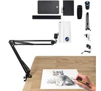Portable Drawing Projector, Art Projection Lamp for Tracing, Drawing Sketching Tool, Waterproof Draw Tracing Board Sketching Painting Table Desk Tools (White + Floor Stand)
