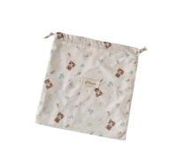 Portable Drawstring Cosmetic Bag for Travel, Small Toiletry Storage with Pocket for Jewelry & Makeup Essentials Small Pocket Toiletry Bag, White, large, Mass Beauty