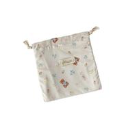 Portable Drawstring Cosmetic Bag for Travel, Small Toiletry Storage with Pocket for Jewelry & Makeup Essentials Small Pocket Toiletry Bag, White, small, Mass Beauty
