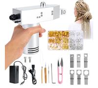 Portable Dreadlock Machine, Handheld Instant DIY Dread Maker Kit with 6/8/10/12/14/16mm Steel Crochet Hooks for Natural/Synthetic Hair | Professional Stainless Steel Locs Tool