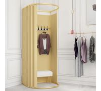 Portable Dressing Room, Movable Changing Room with Shading Curtain, Temporary Privacy Protection, Ideal for Boutique Fitting Rooms, 100x95x200cm