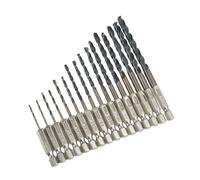 Portable Drill Bit Set 16 Piece HSS Twist Bits with Six-Sided Shank 1.5-6.5mm Span for Workbench, Toolbox, Repair, and Use At Home Jobber Bits Six Sided Woodworking Drill Polymer Hole Drilling