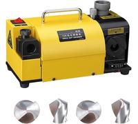 Portable Drill Bit Sharpener for 3-13mm Bits, Adjustable Lip Relief, Point Angle, 11 Collets, CBN & SDC Grinding Wheels for Precision Sharpening
