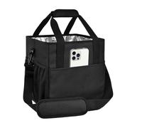 Portable Drink Carrier, Adjustable Dividers Bag, 27x28x23cm Oxford Cloth Carrier with Build, Foldable Drink Bag, Reusable Cup Holder with Sturdy Design, Beverage Organizer for Delivery Car Travel