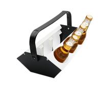 Portable Drink Carrier with Handle Beverage Tray with Ice Compartment