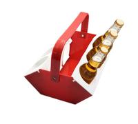 Portable Drink Carrier with Handle Beverage Tray with Ice Compartment