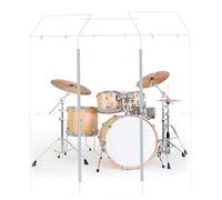 Portable Drum Shield (3 Panels with deflectors). 3 Panels, 2ft x 5ft. Acrylic with Stainless Steel Hinges and deflectors. Suitable for Practice and Performance.