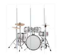 Portable Drum Shield 4-Panels 2ft x 5ft - Acrylic with Stainless Steel Hinges - Perfect for Churches, Home Practice, and Live Performances. (4 Panels)