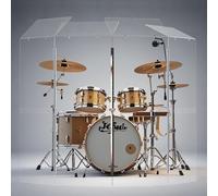 Portable Drum Shield | 4 Panels 2ftx5ft w/Deflectors | Converts to 2ftx6ft | Factory-Installed Full-Length Stainless Steel Hinges | Acrylic Drum Sound Barrier | drum cage | Home & Church Use
