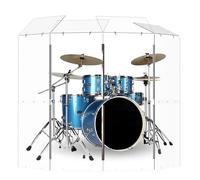 Portable Drum Shield | 4 Panels 2ftx5ft w/Deflectors | Converts to 2ftx6ft | Factory-Installed Full-Length Stainless Steel Hinges | Acrylic drum Sound Barrier | Drum Cage for Church
