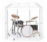 Portable Drum Shield (5 panels with deflectors). 5 panels, 2ft x 5ft. Acrylic with stainless steel hinges and deflectors. Suitable for practice and performance.