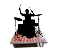 Portable Drums Stage Platform 4 5 6 Ft, Folding Events Stages Performance Deck for Outdoor Indoor, Heavy Duty Camera Stage Riser, Mini Stage(H 30-50cm/11.8-19.7in,128x100cm)