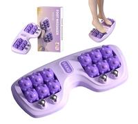 Portable Dual Foot Massage Roller, Foot Roller for Plantar Fasciitis, Dual Foots Acupressure Tools for Deep Massage, Foot Massager Roller for Home and Office Use (Purple)
